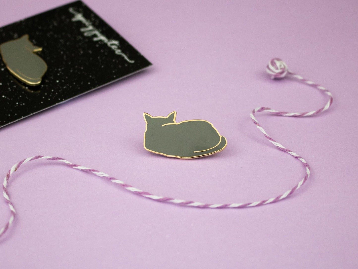 Grey Cat Enamel Pin