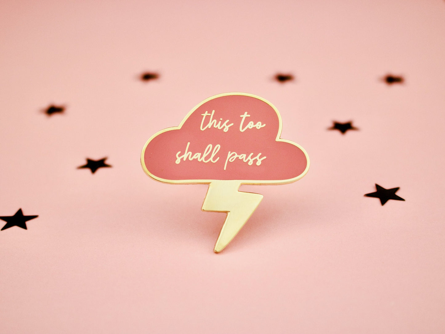 This Too Shall Pass Thundercloud Pin - Pink