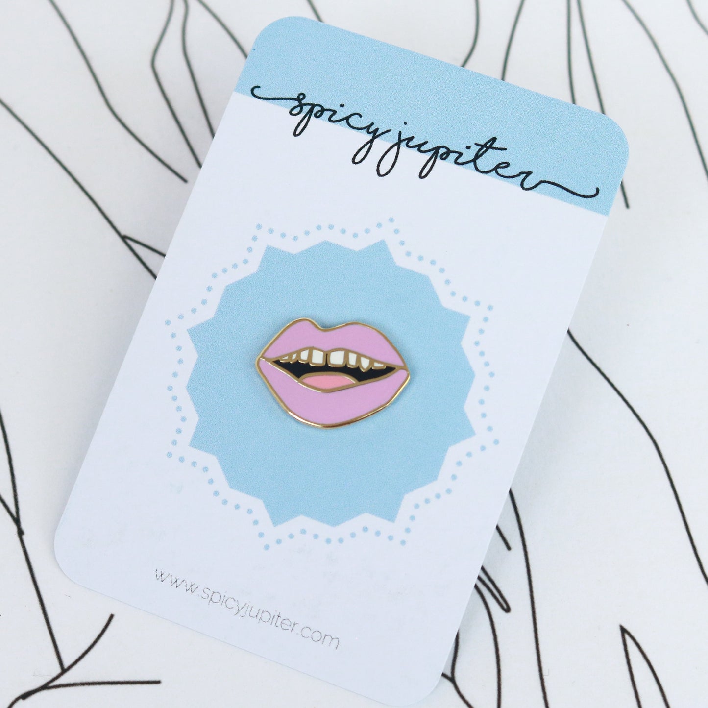 Gap Tooth Smile Pin - Lavender